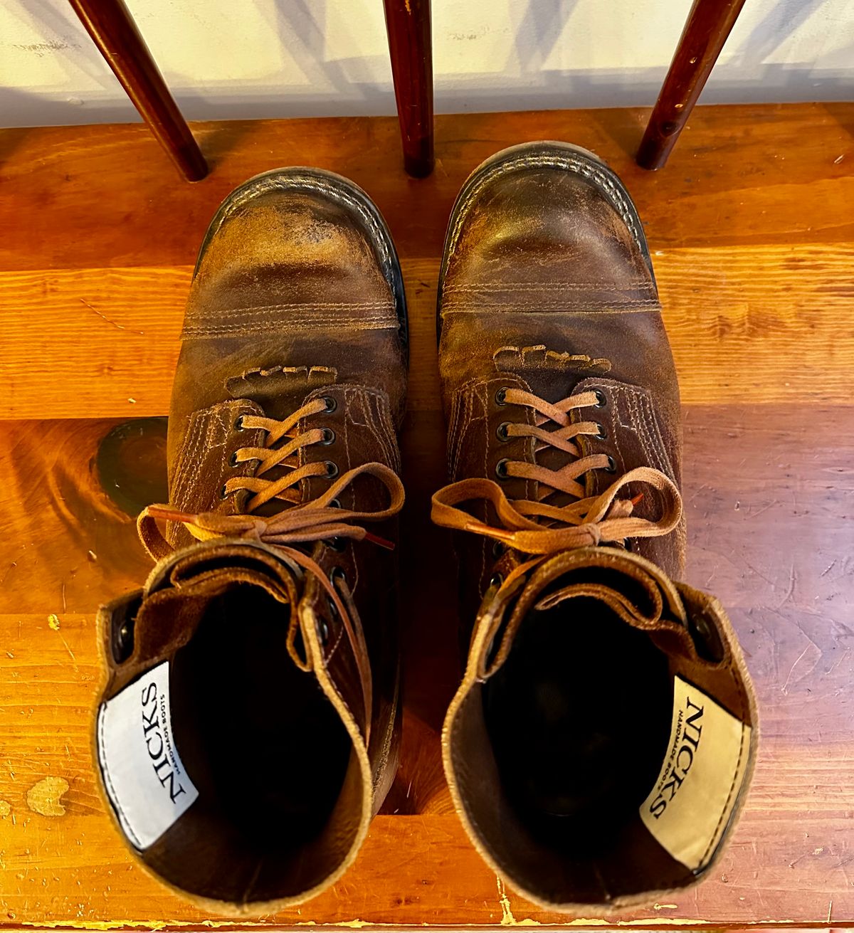 Photo by KeganThunder on January 5, 2025 of the Nicks MTO in Horween Tan Waxed Flesh.