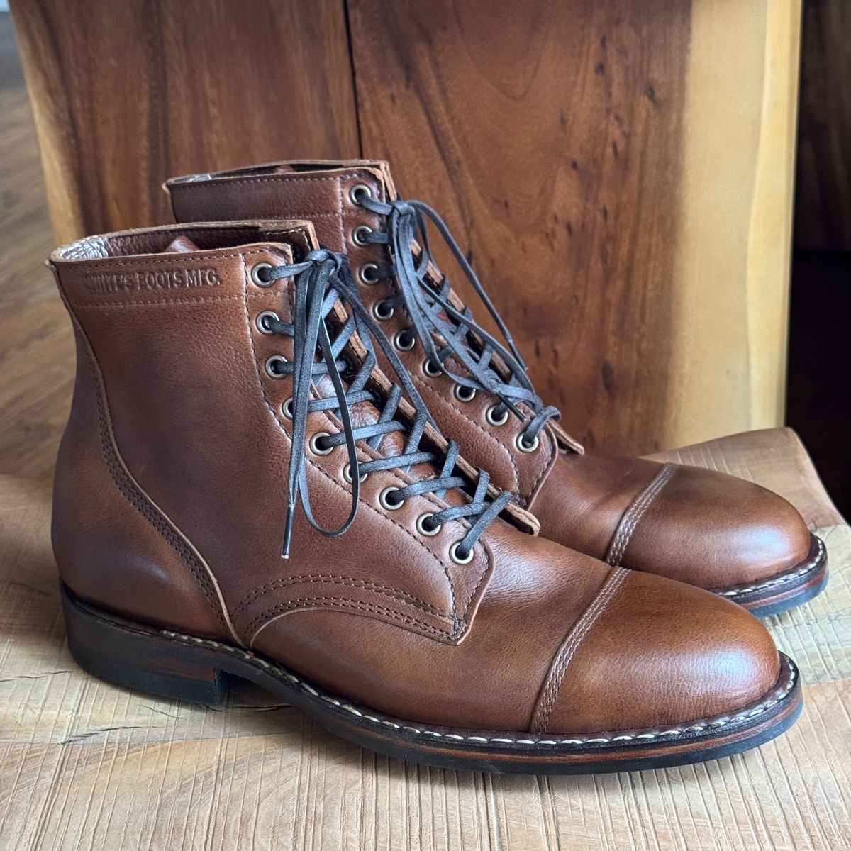 Photo by EarthToneDaddy on April 30, 2026 of the White’s x Division Road MP-M1 in Urban Brown Buckingham.