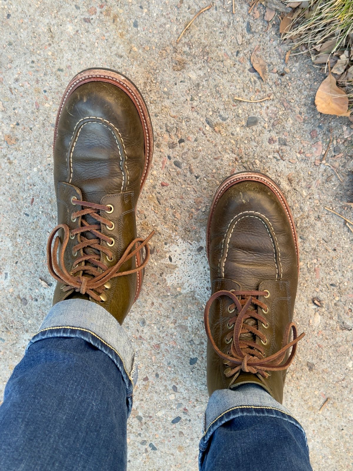 Photo by EarthToneDaddy on December 17, 2025 of the Grant Stone Brass Boot in Badalassi Carlo Oliva Minerva Box.