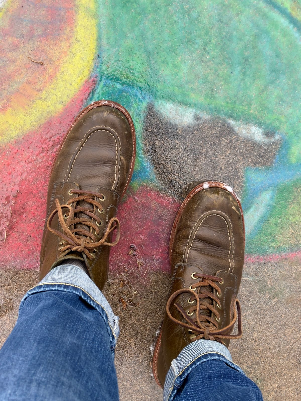 Photo by EarthToneDaddy on February 20, 2026 of the Grant Stone Brass Boot in Badalassi Carlo Oliva Minerva Box.