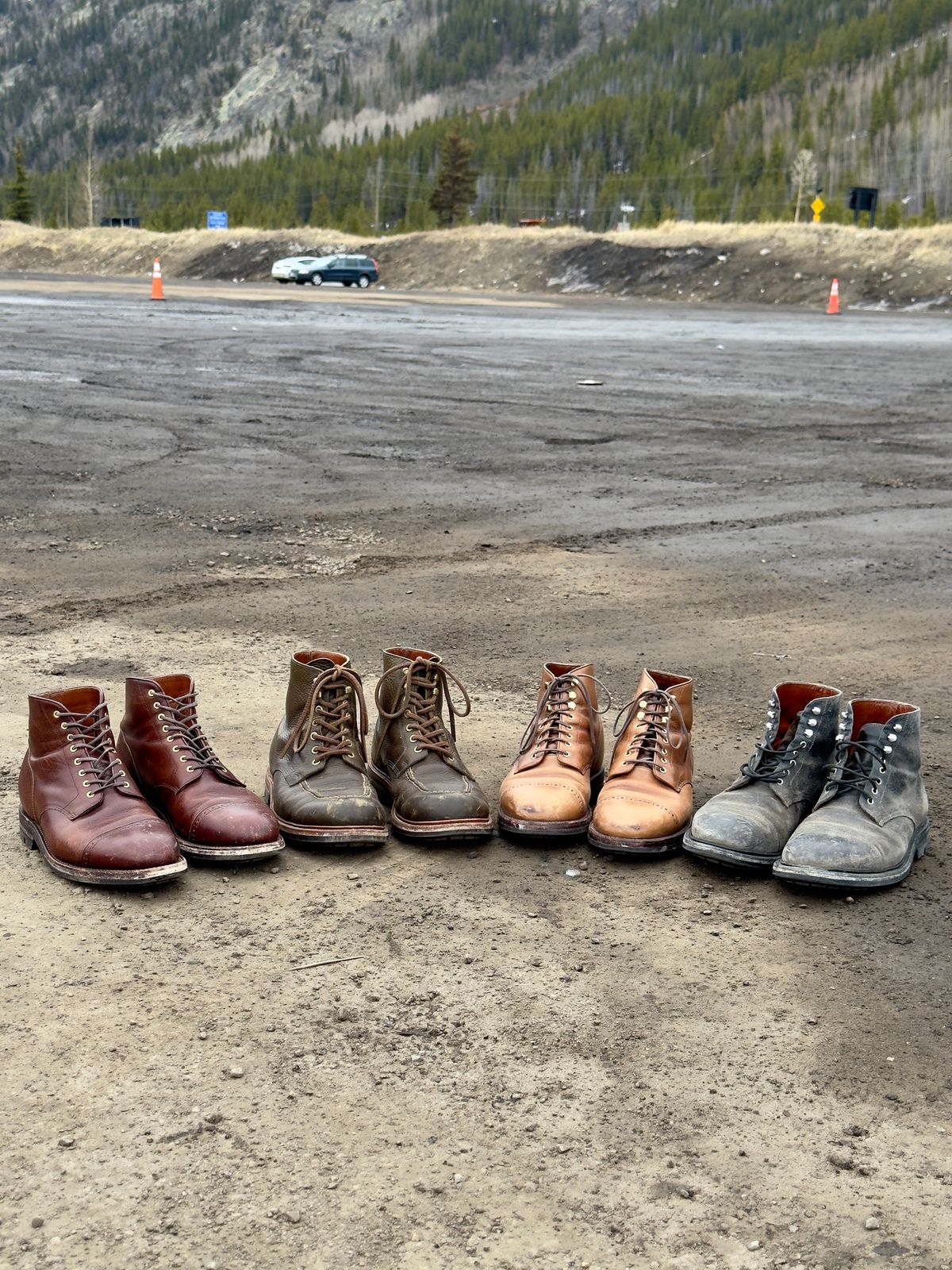 Photo by EarthToneDaddy on March 23, 2026 of the Grant Stone Brass Boot in Badalassi Carlo Oliva Minerva Box.