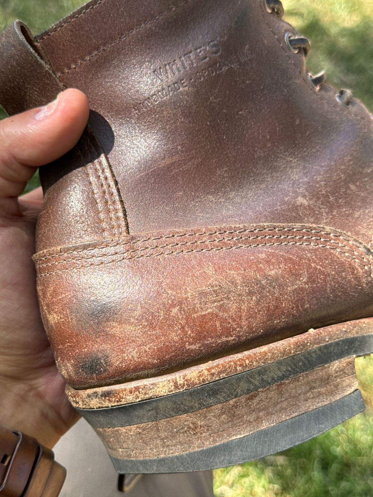 Photo by EarthToneDaddy on June 28, 2026 of the White's 350 Cruiser in Horween Natural Waxed Flesh.