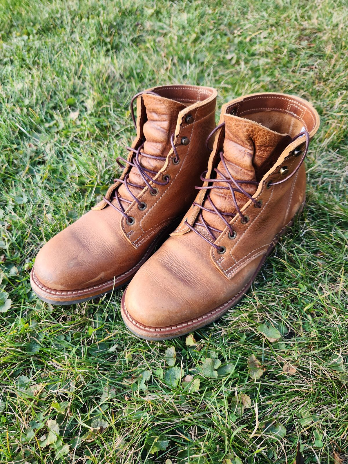 Photo by davidsgarage1972 on November 2, 2025 of the Truman Boot Co. 79 Last in British Tan Grizzly.