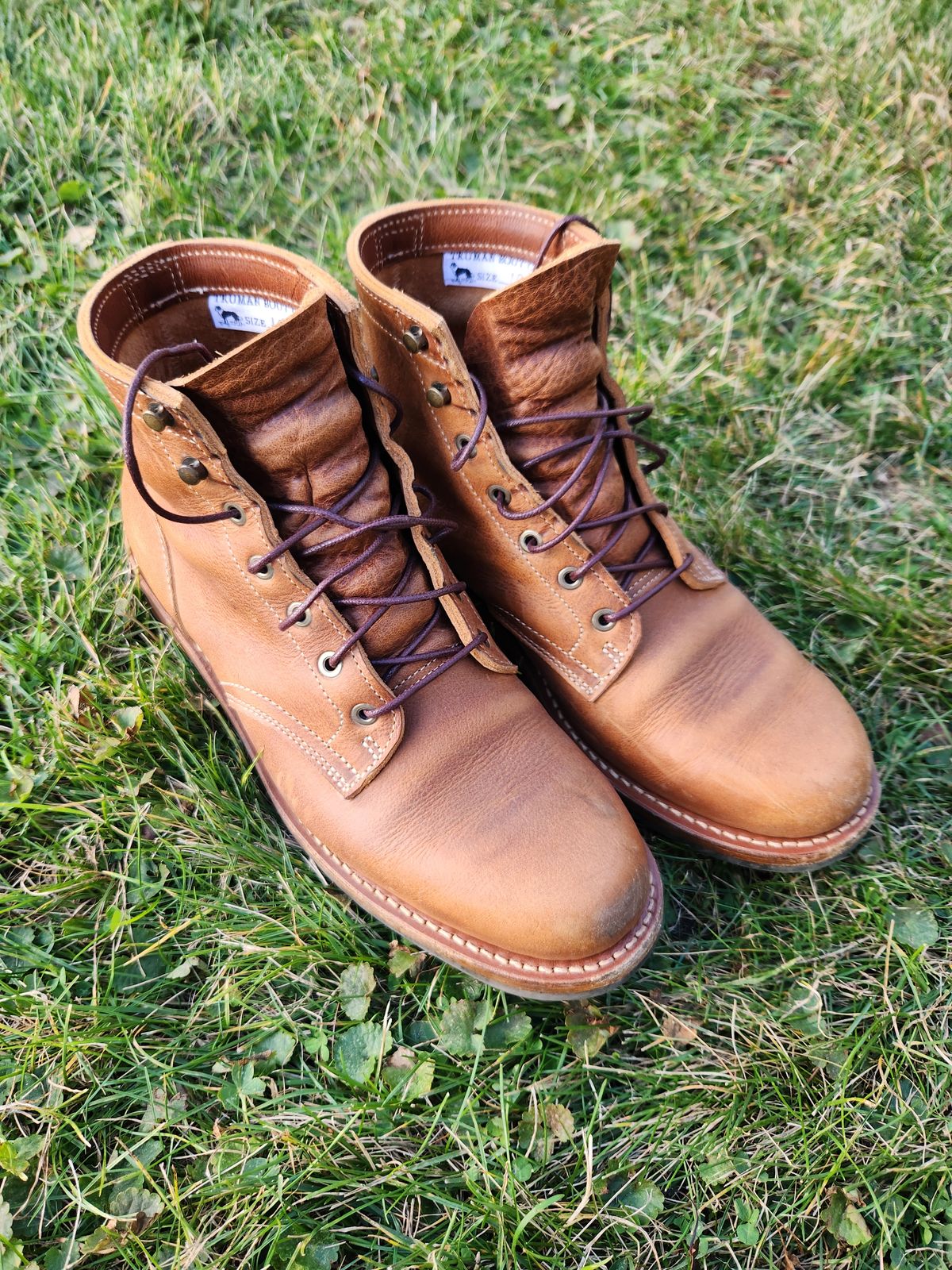 Photo by davidsgarage1972 on November 2, 2025 of the Truman Boot Co. 79 Last in British Tan Grizzly.