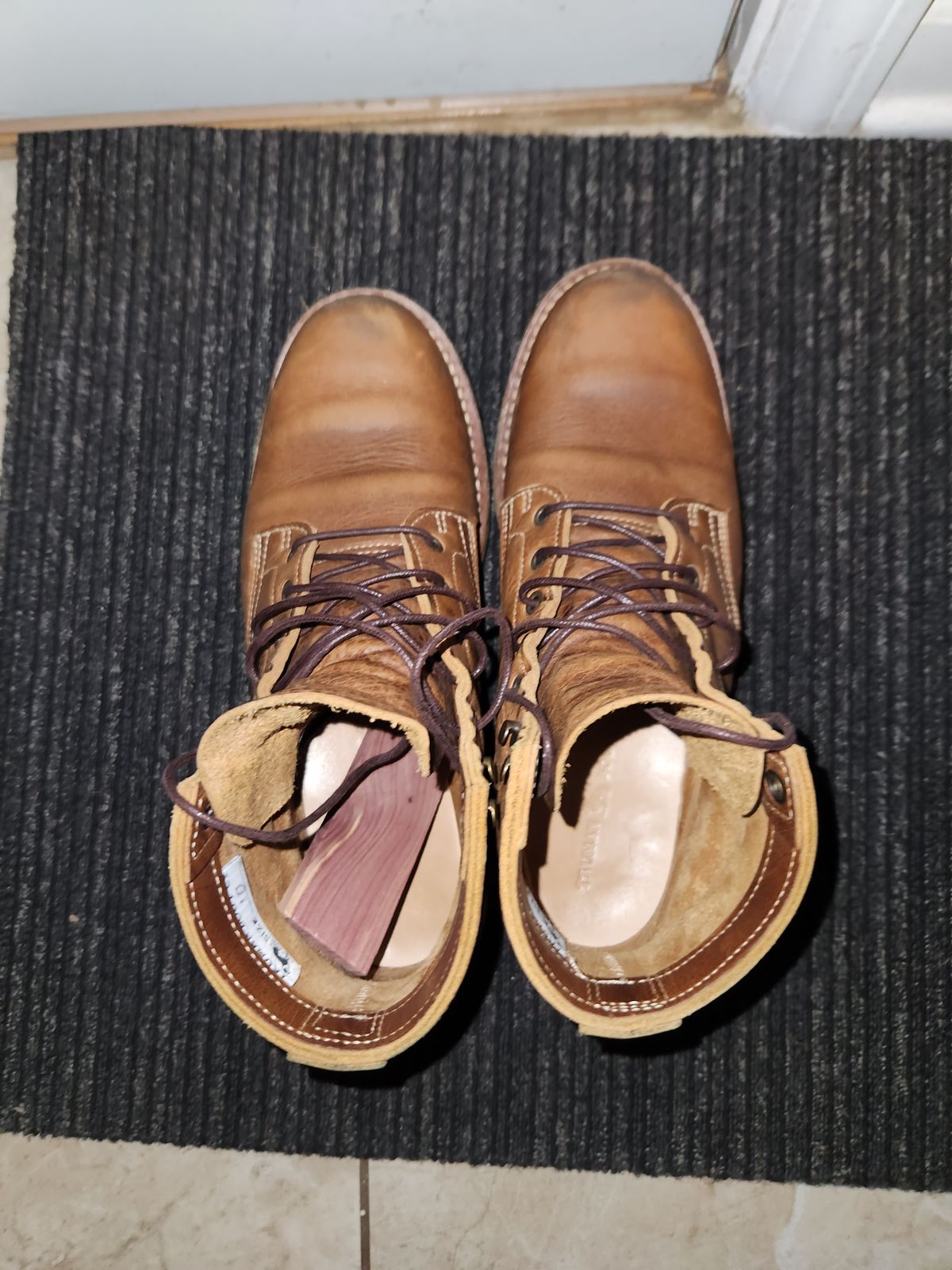 Photo by davidsgarage1972 on February 6, 2026 of the Truman Boot Co. 79 Last in British Tan Grizzly.