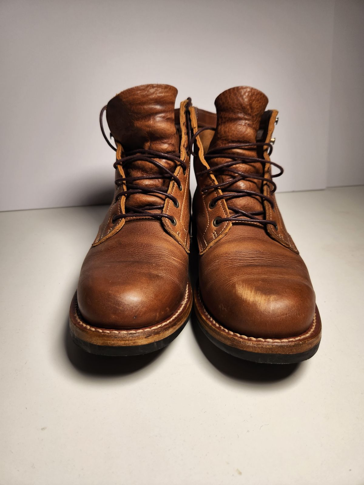 Photo by davidsgarage1972 on April 4, 2026 of the Truman Boot Co. 79 Last in British Tan Grizzly.