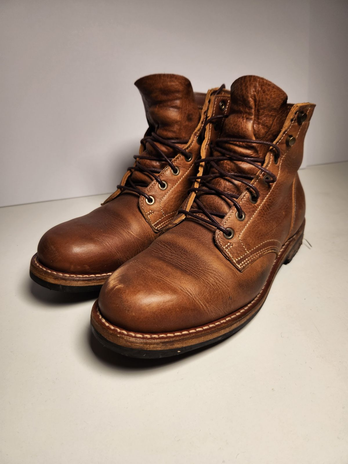 Photo by davidsgarage1972 on April 4, 2026 of the Truman Boot Co. 79 Last in British Tan Grizzly.