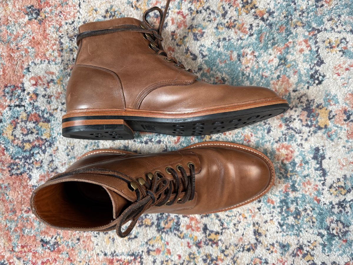 Photo by bboi0813 on May 10, 2025 of the Grant Stone Diesel Boot in Horween Dune Chromexcel.