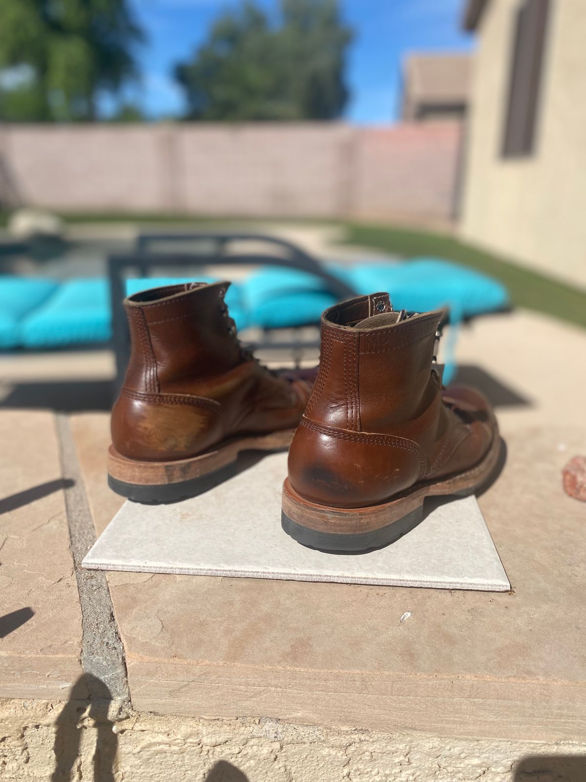 Photo by Jonny.Leih on April 4, 2026 of the White's MP-Sherman Toe Cap in Horween British Tan Chromexcel.