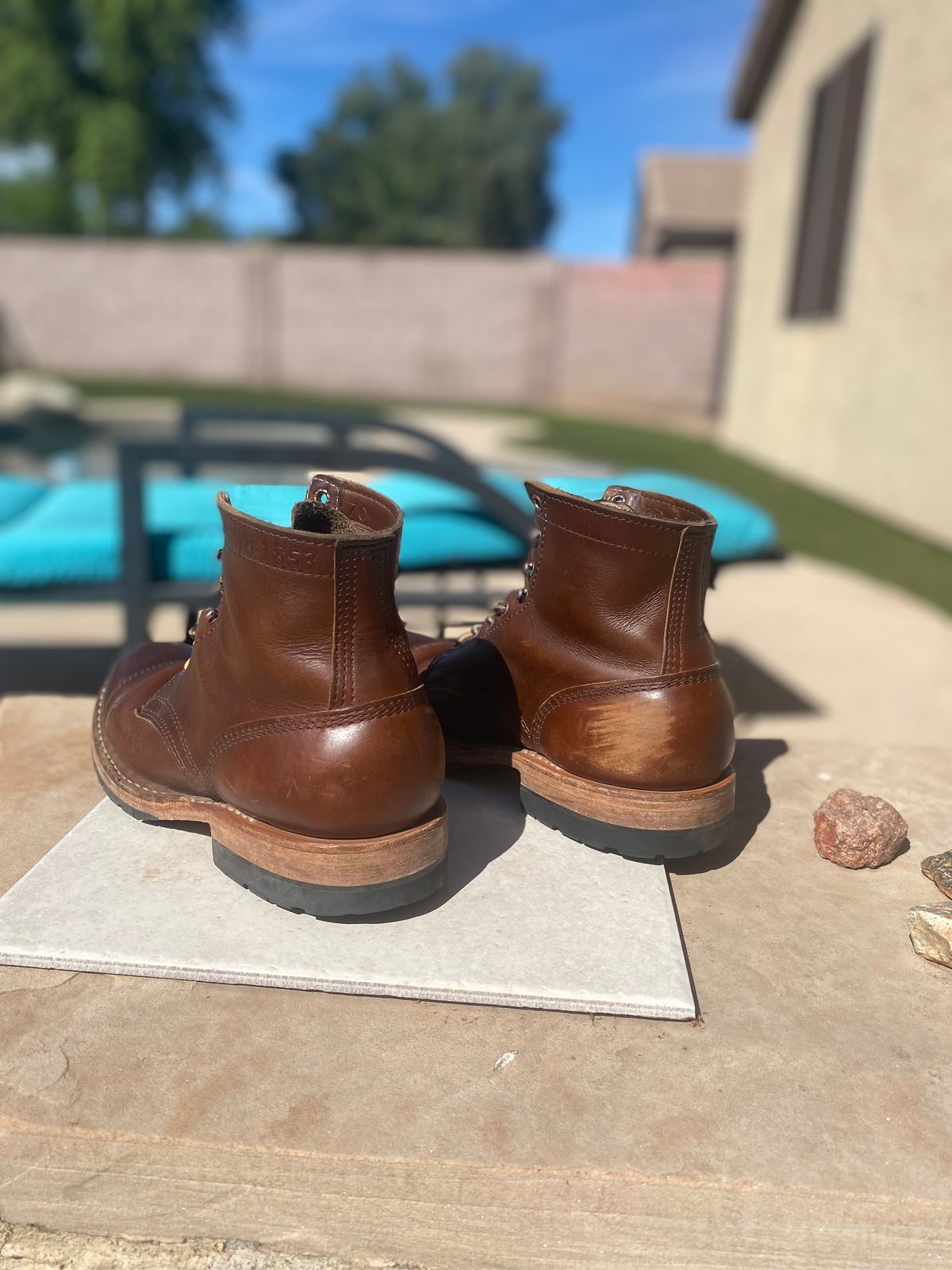 Photo by Jonny.Leih on April 4, 2026 of the White's MP-Sherman Toe Cap in Horween British Tan Chromexcel.
