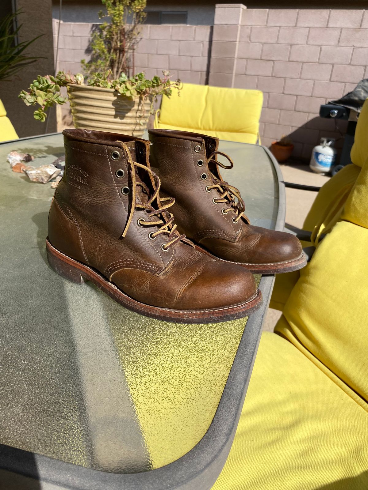 Photo by Jonny.Leih on November 1, 2024 of the Chippewa Type 1 Service Boot in Seidel Trail Crazy Horse.