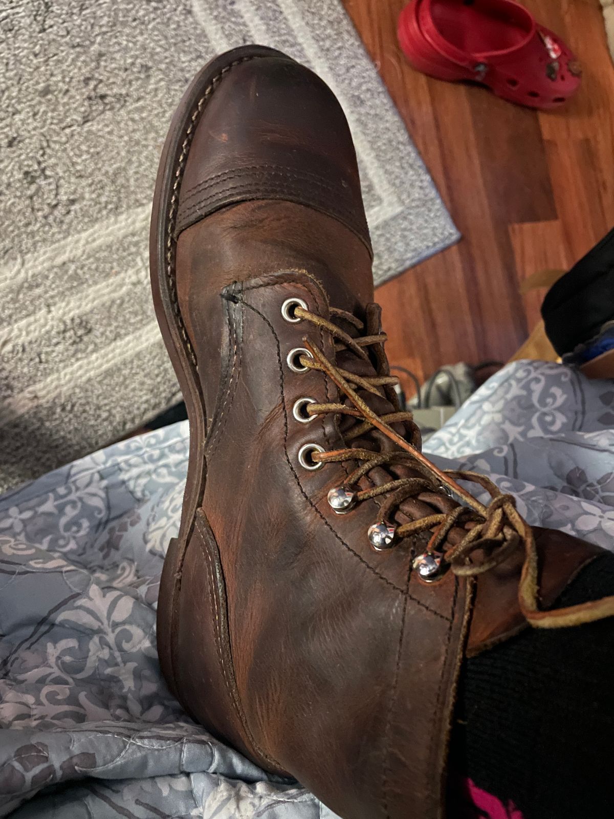 Photo by Dopemf on October 19, 2023 of the Red Wing Iron Ranger in S.B. Foot Copper Rough and Tough.