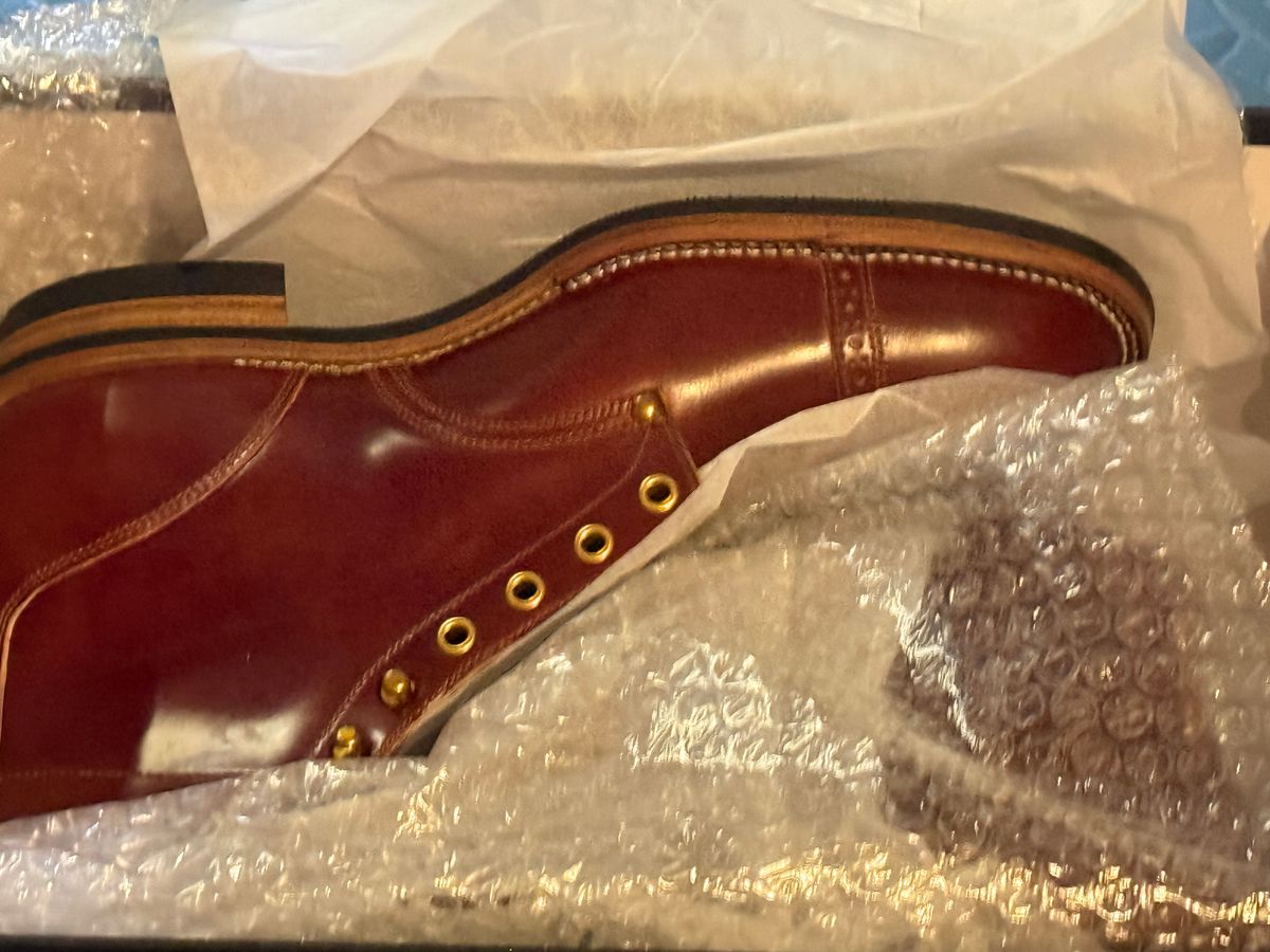 Photo by hype.inu on November 4, 2025 of the Iron Boots Devil Dog in Maryam Ruggine Shell Cordovan.