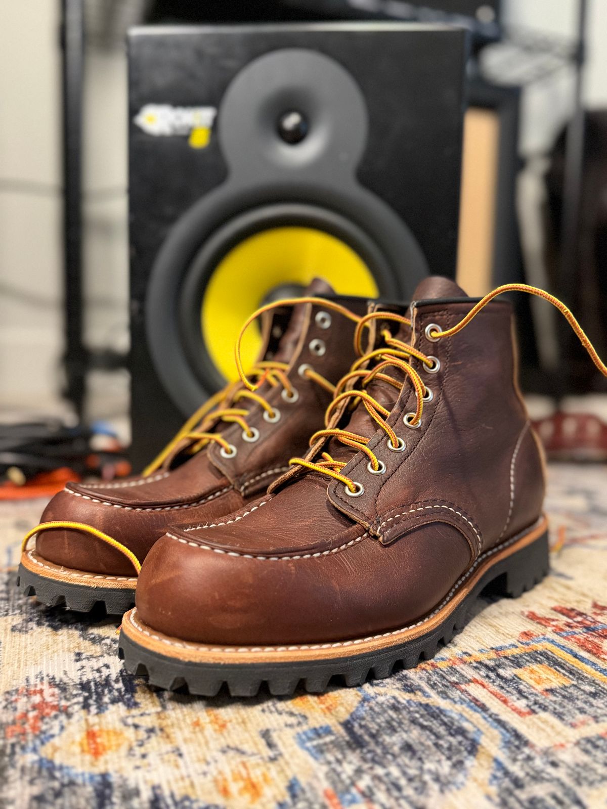 Photo by TheRuggedRounder on December 14, 2025 of the Red Wing Roughneck in S.B. Foot Briar Oil Slick.