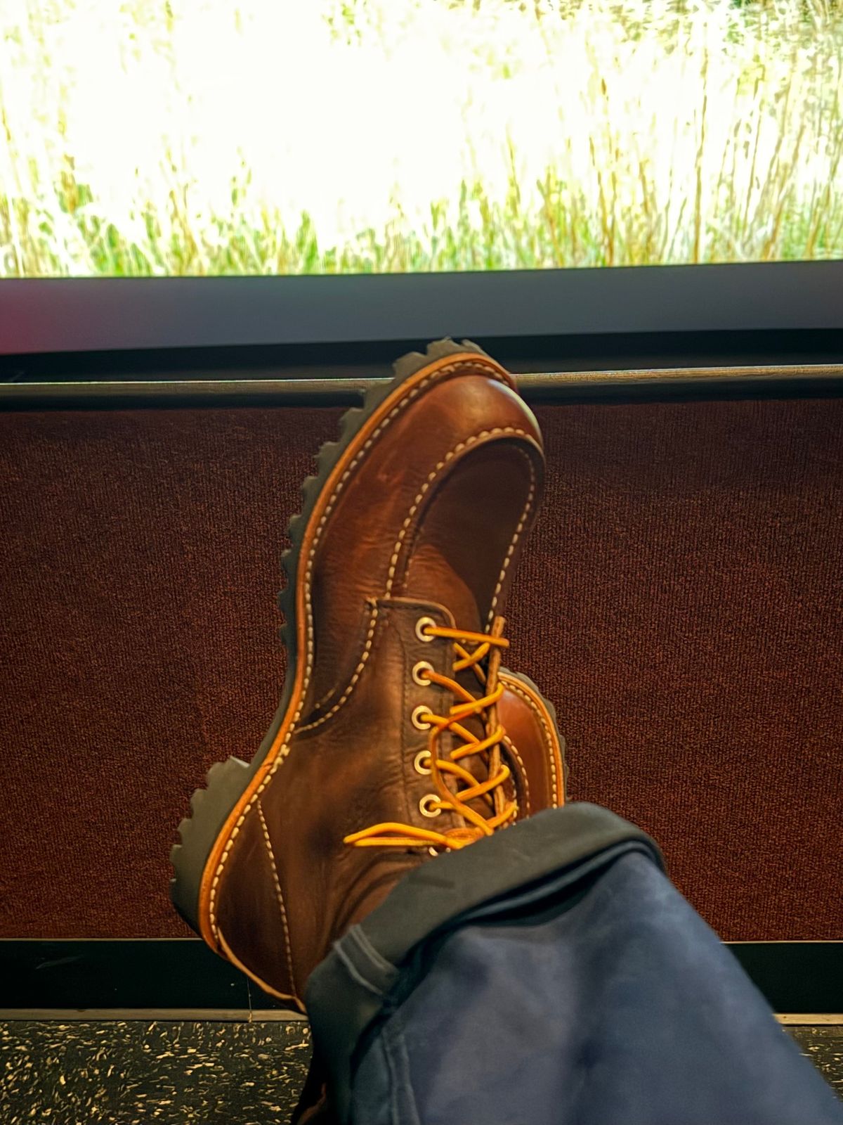 Photo by TheRuggedRounder on February 15, 2026 of the Red Wing Roughneck in S.B. Foot Briar Oil Slick.