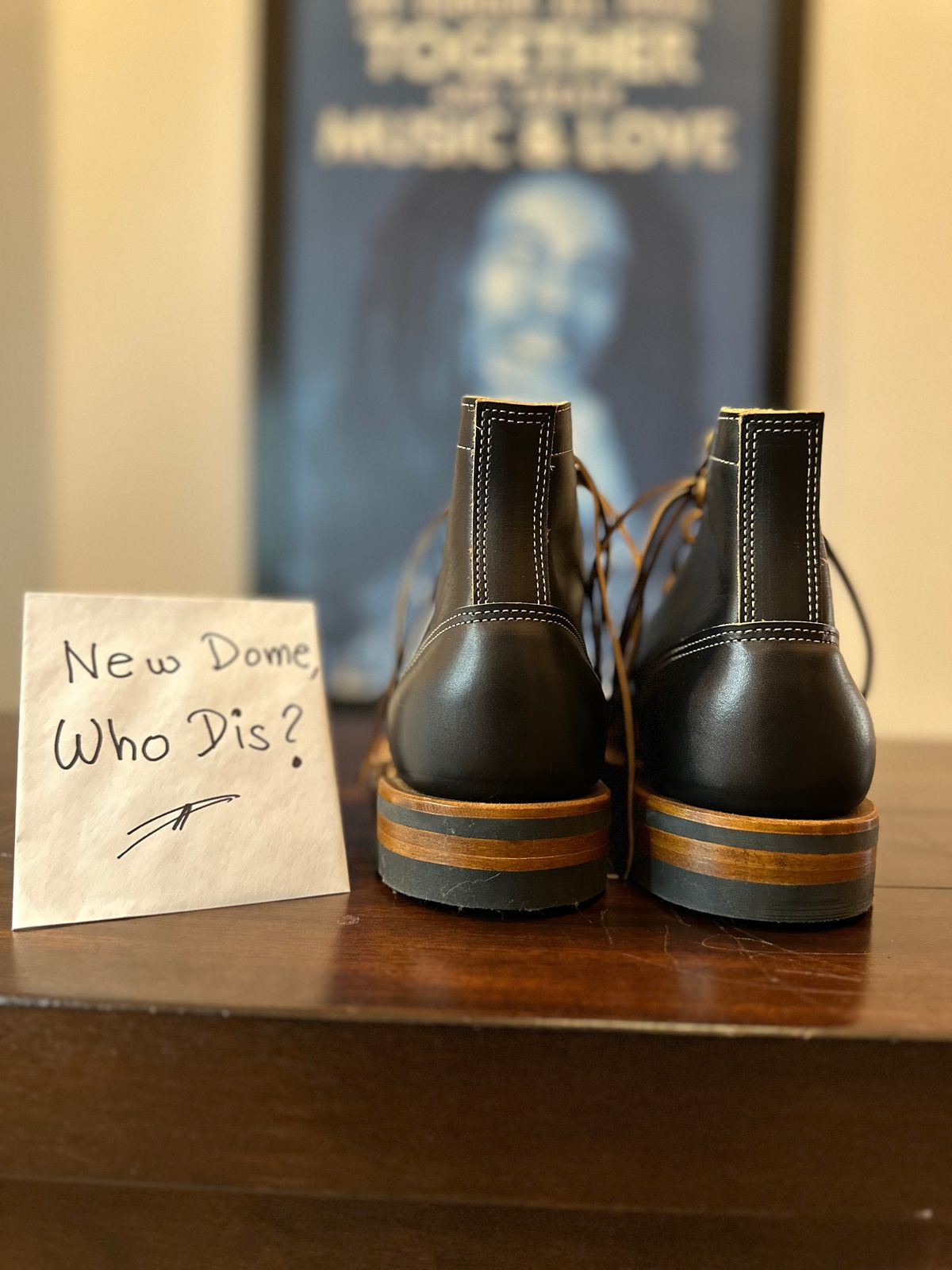 Photo by TheRuggedRounder on October 1, 2025 of the Truman Plain Toe Boot in Black Teacore.