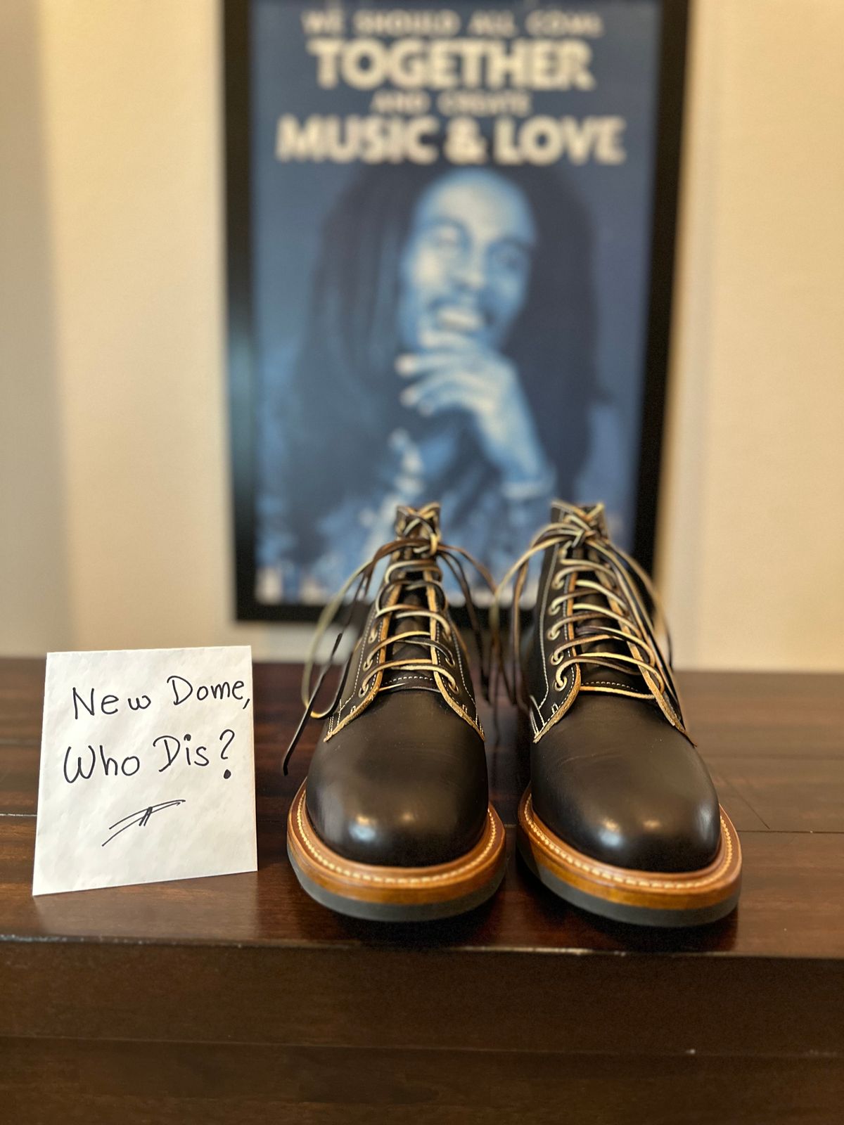 Photo by TheRuggedRounder on October 1, 2025 of the Truman Plain Toe Boot in Black Teacore.