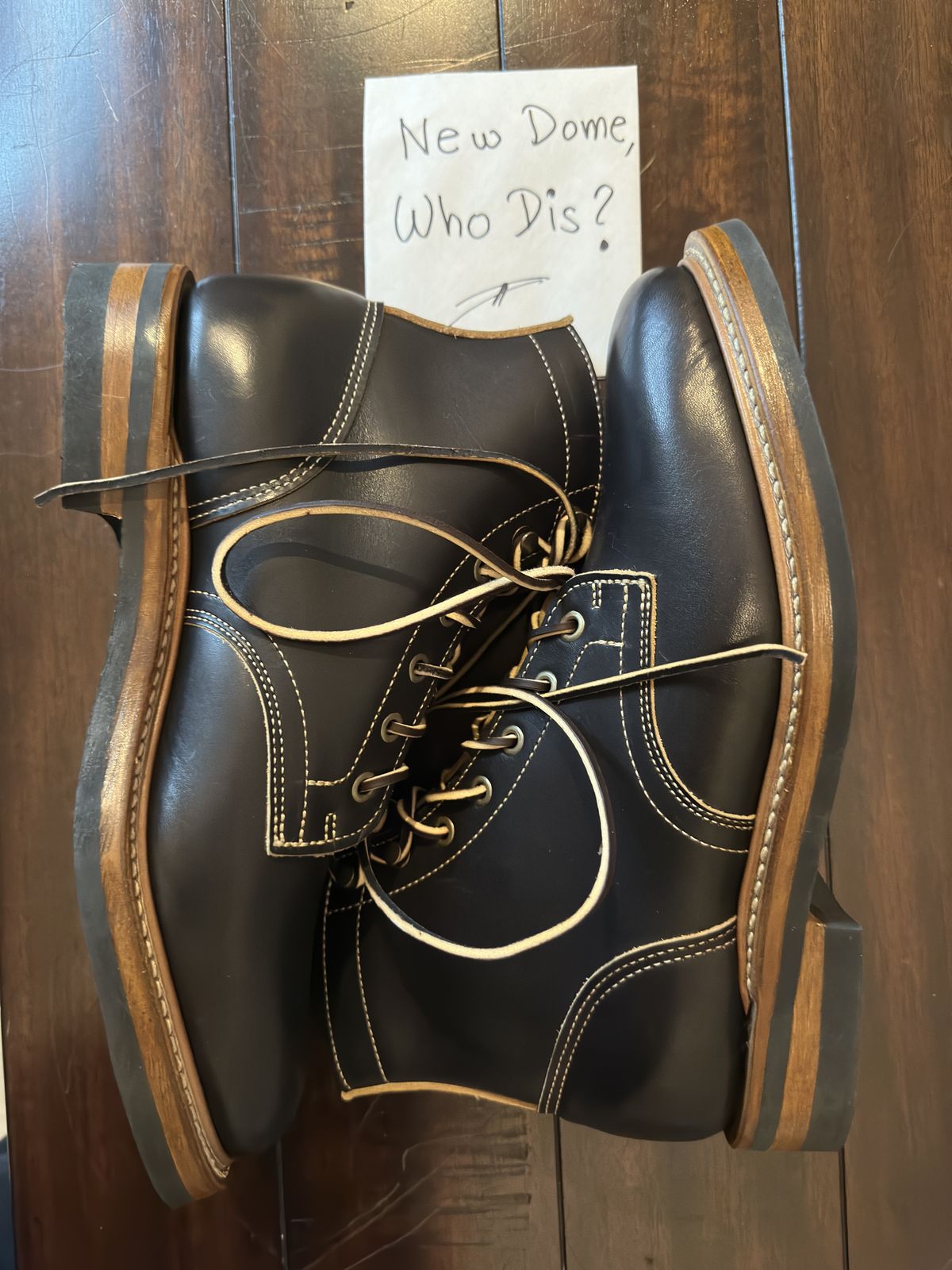Photo by TheRuggedRounder on October 1, 2025 of the Truman Plain Toe Boot in Black Teacore.