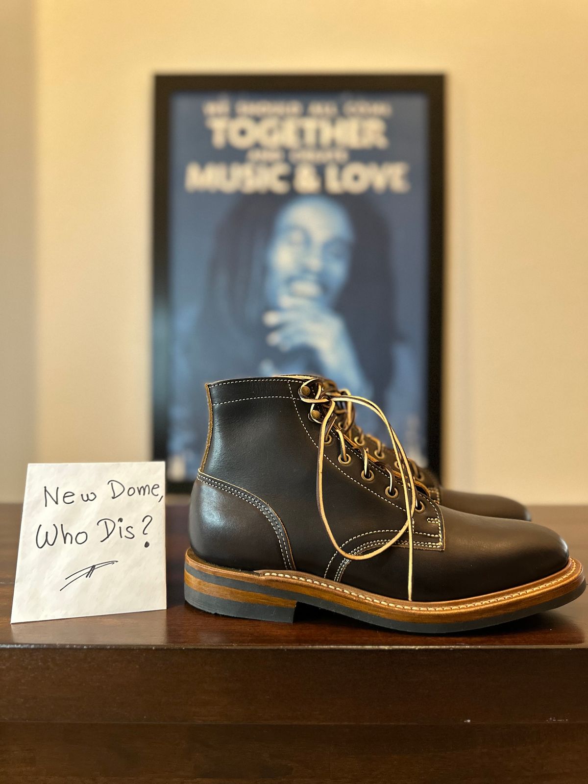 Photo by TheRuggedRounder on October 1, 2025 of the Truman Plain Toe Boot in Black Teacore.