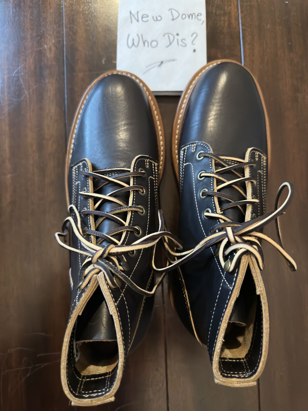 Photo by TheRuggedRounder on October 1, 2025 of the Truman Plain Toe Boot in Black Teacore.