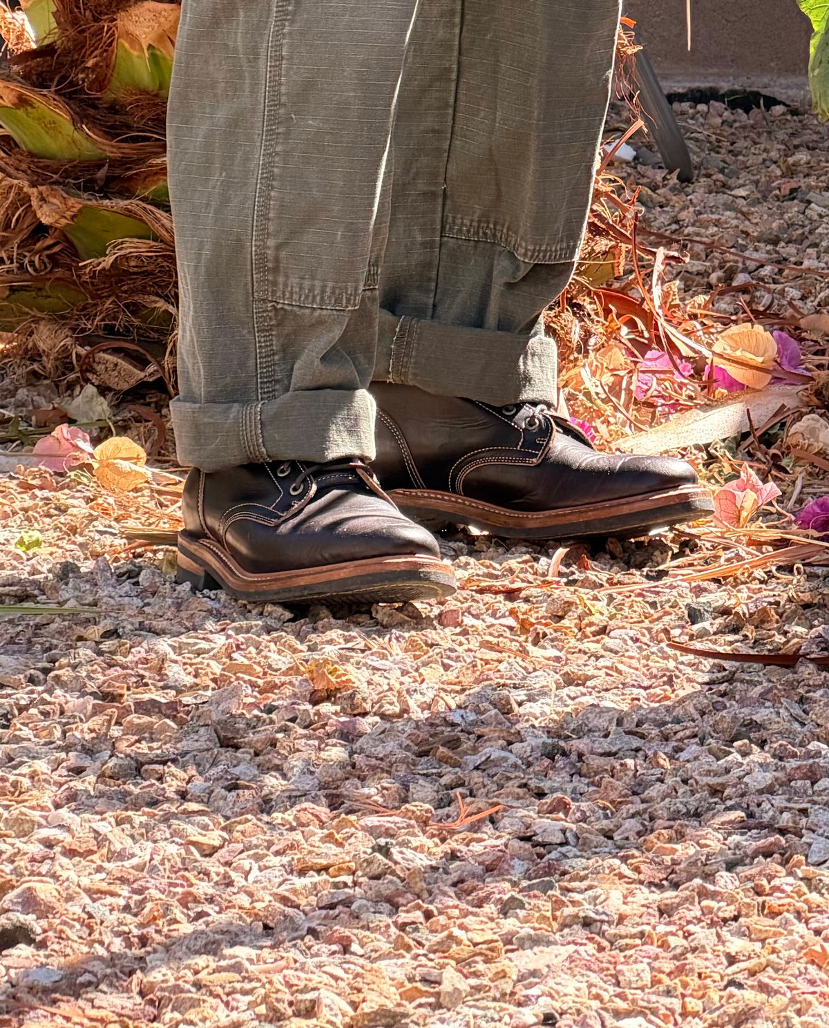 Photo by TheRuggedRounder on October 16, 2025 of the Truman Plain Toe Boot in Black Teacore.