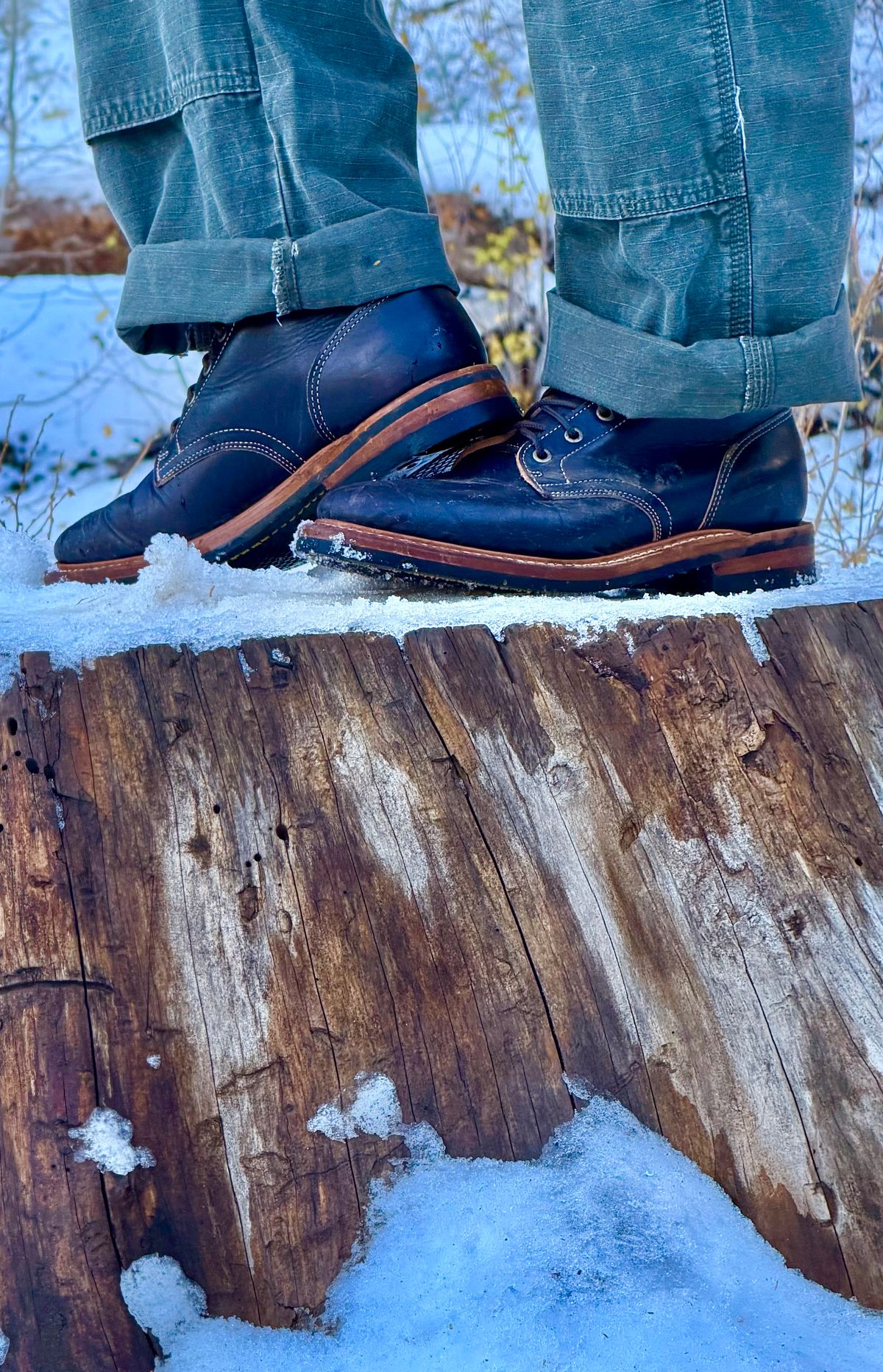 Photo by TheRuggedRounder on October 18, 2025 of the Truman Plain Toe Boot in Black Teacore.