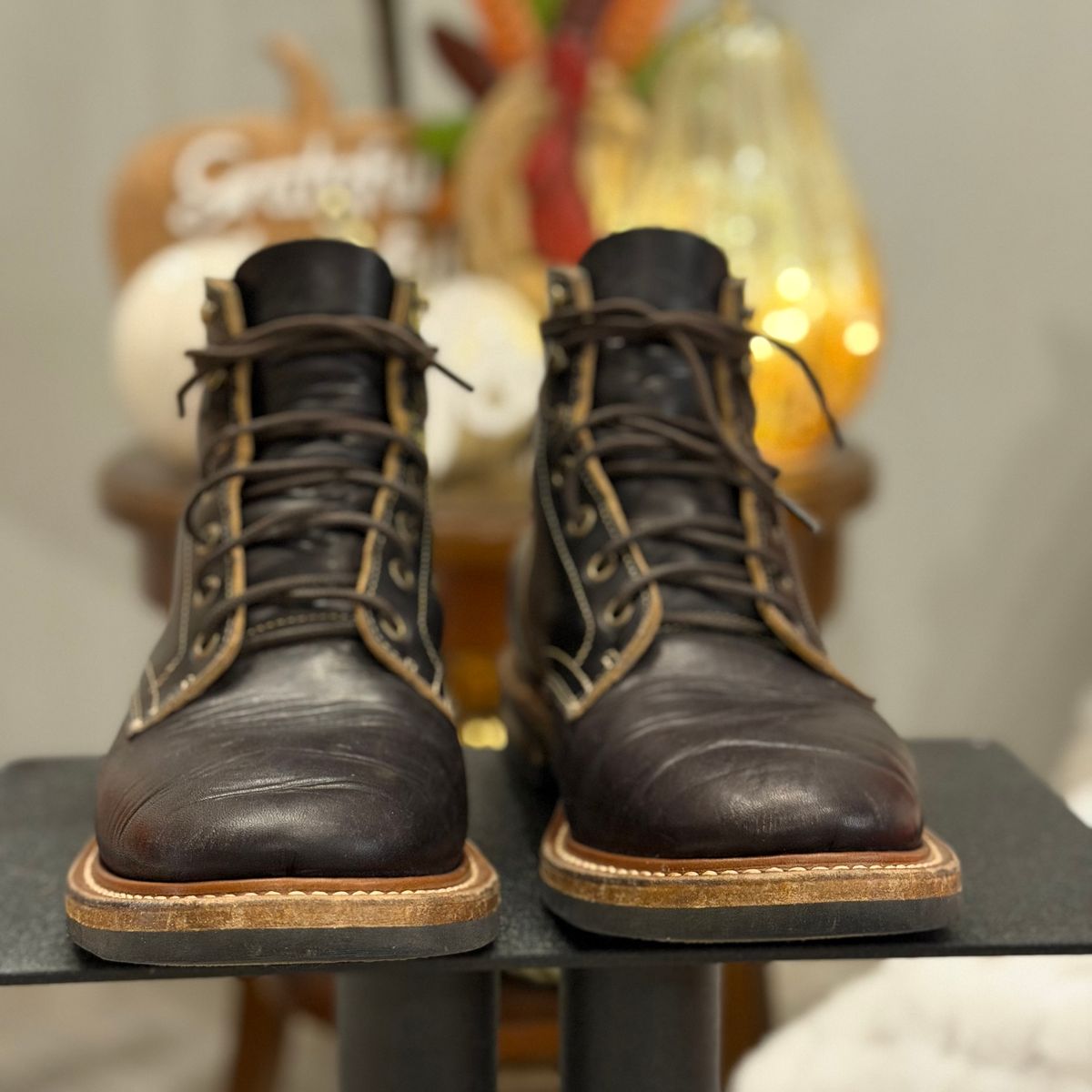 Photo by TheRuggedRounder on November 1, 2025 of the Truman Plain Toe Boot in Black Teacore.