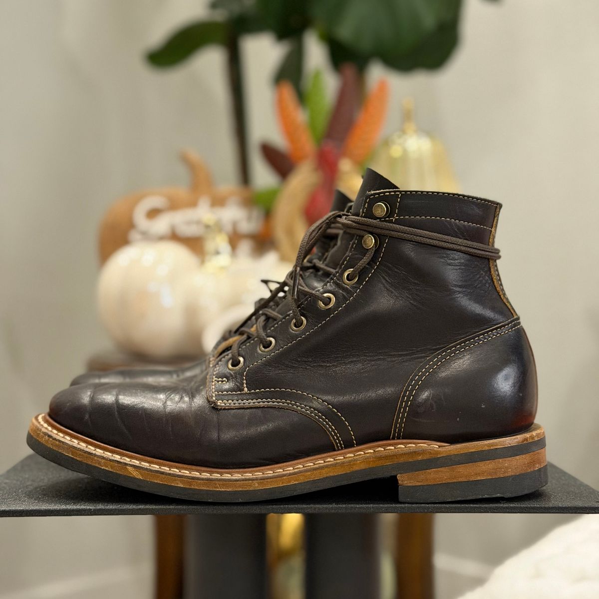 Photo by TheRuggedRounder on November 1, 2025 of the Truman Plain Toe Boot in Black Teacore.