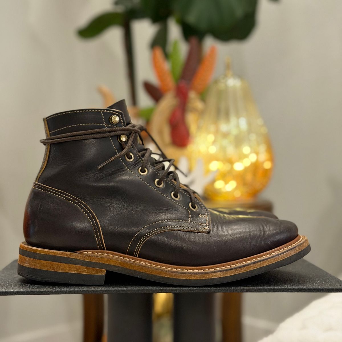 Photo by TheRuggedRounder on November 1, 2025 of the Truman Plain Toe Boot in Black Teacore.