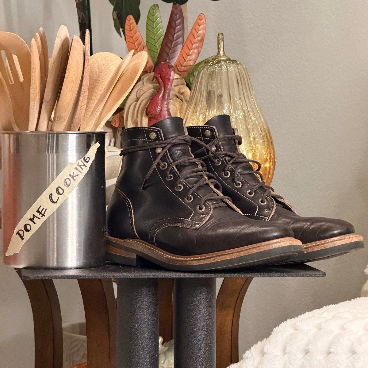 Photo by TheRuggedRounder on November 1, 2025 of the Truman Plain Toe Boot in Black Teacore.