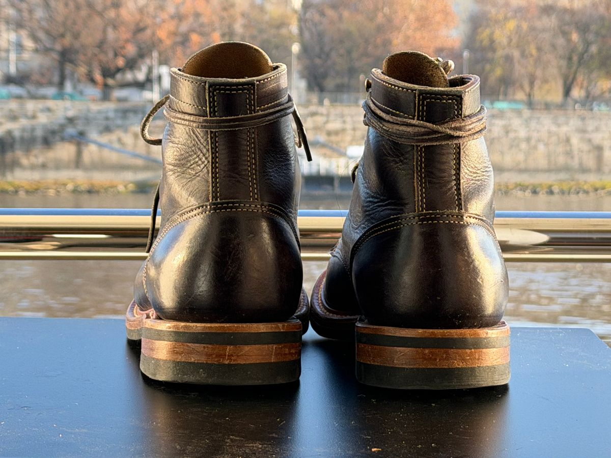 Photo by TheRuggedRounder on November 28, 2025 of the Truman Plain Toe Boot in Black Teacore.