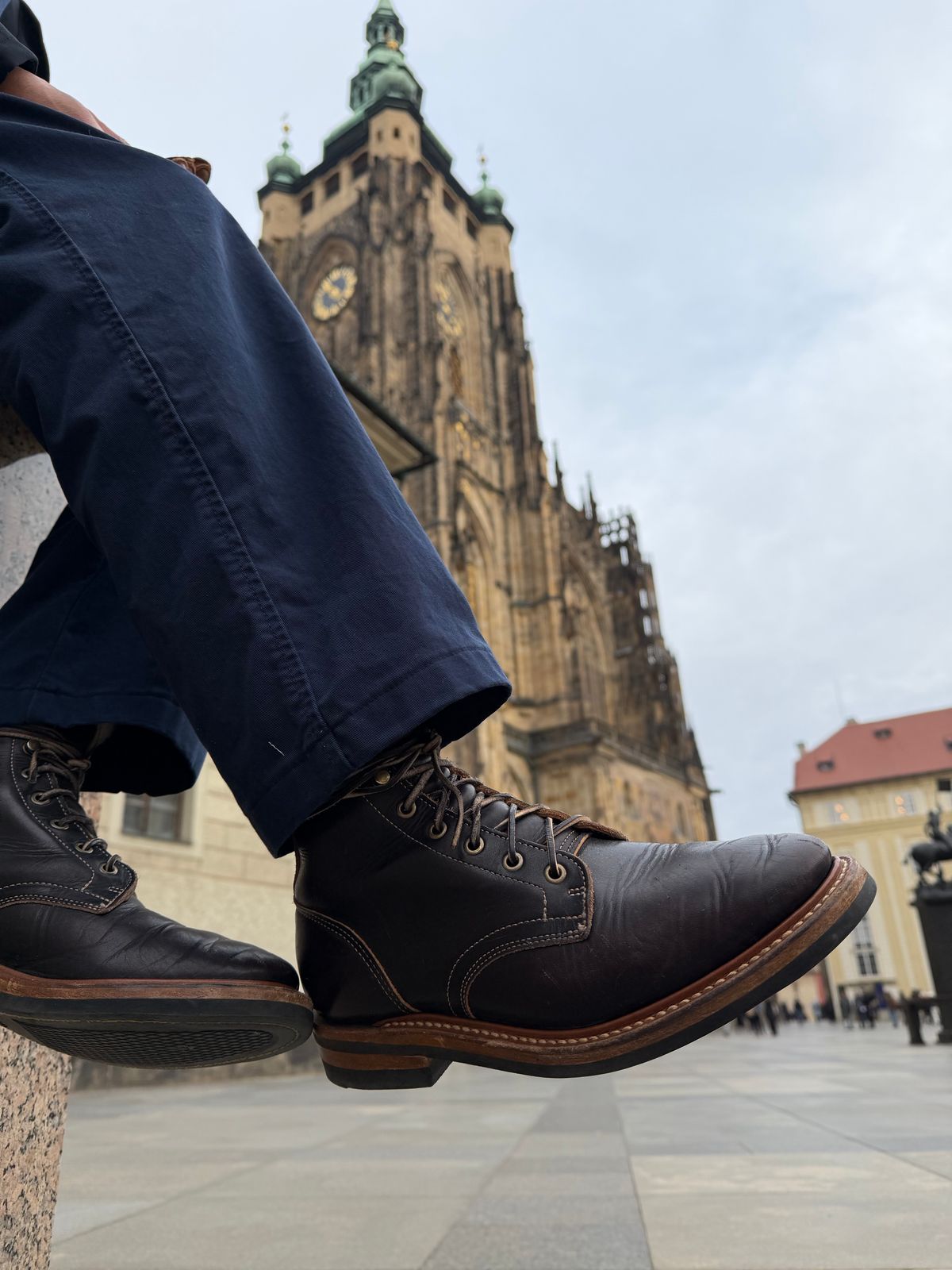 Photo by TheRuggedRounder on November 20, 2025 of the Truman Plain Toe Boot in Black Teacore.
