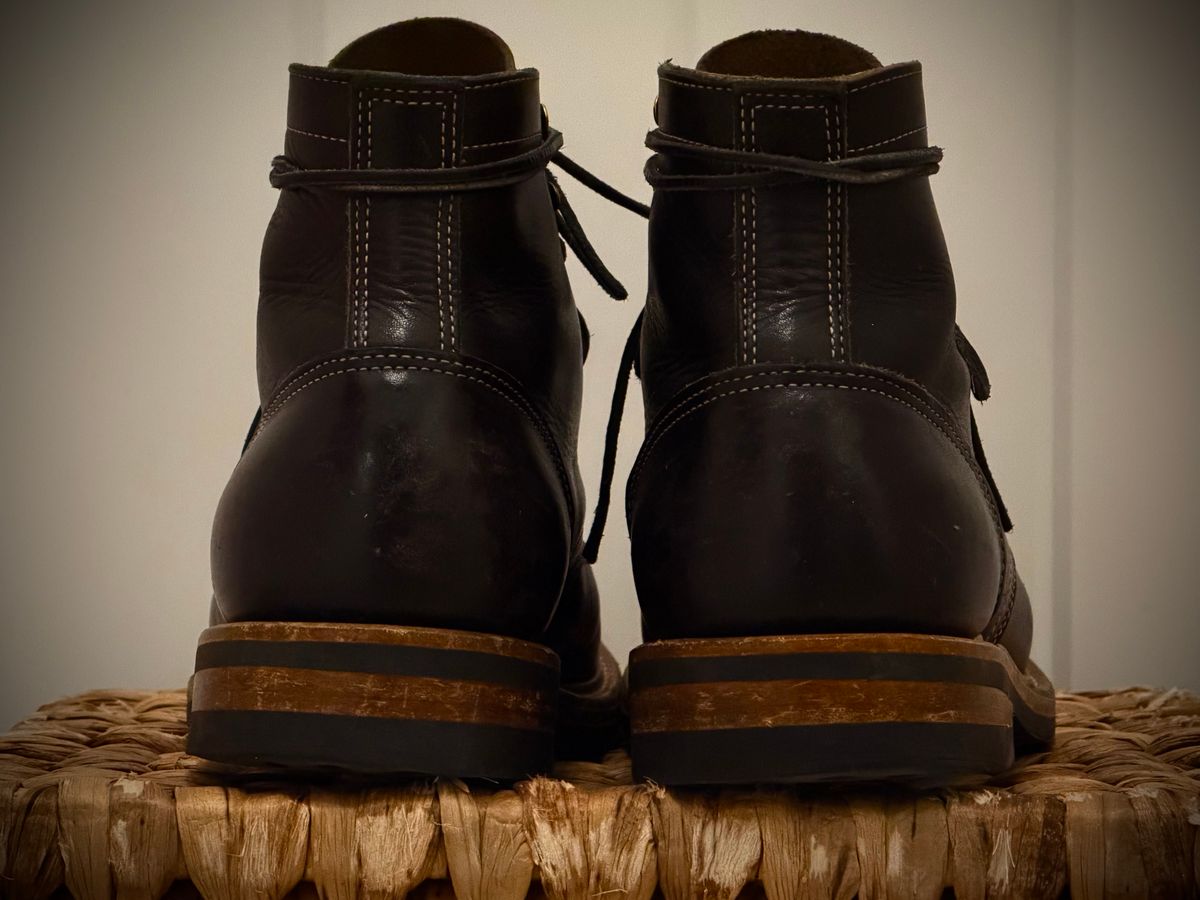 Photo by TheRuggedRounder on January 2, 2026 of the Truman Plain Toe Boot in Black Teacore.
