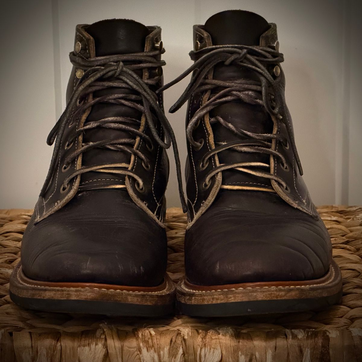 Photo by TheRuggedRounder on January 2, 2026 of the Truman Plain Toe Boot in Black Teacore.