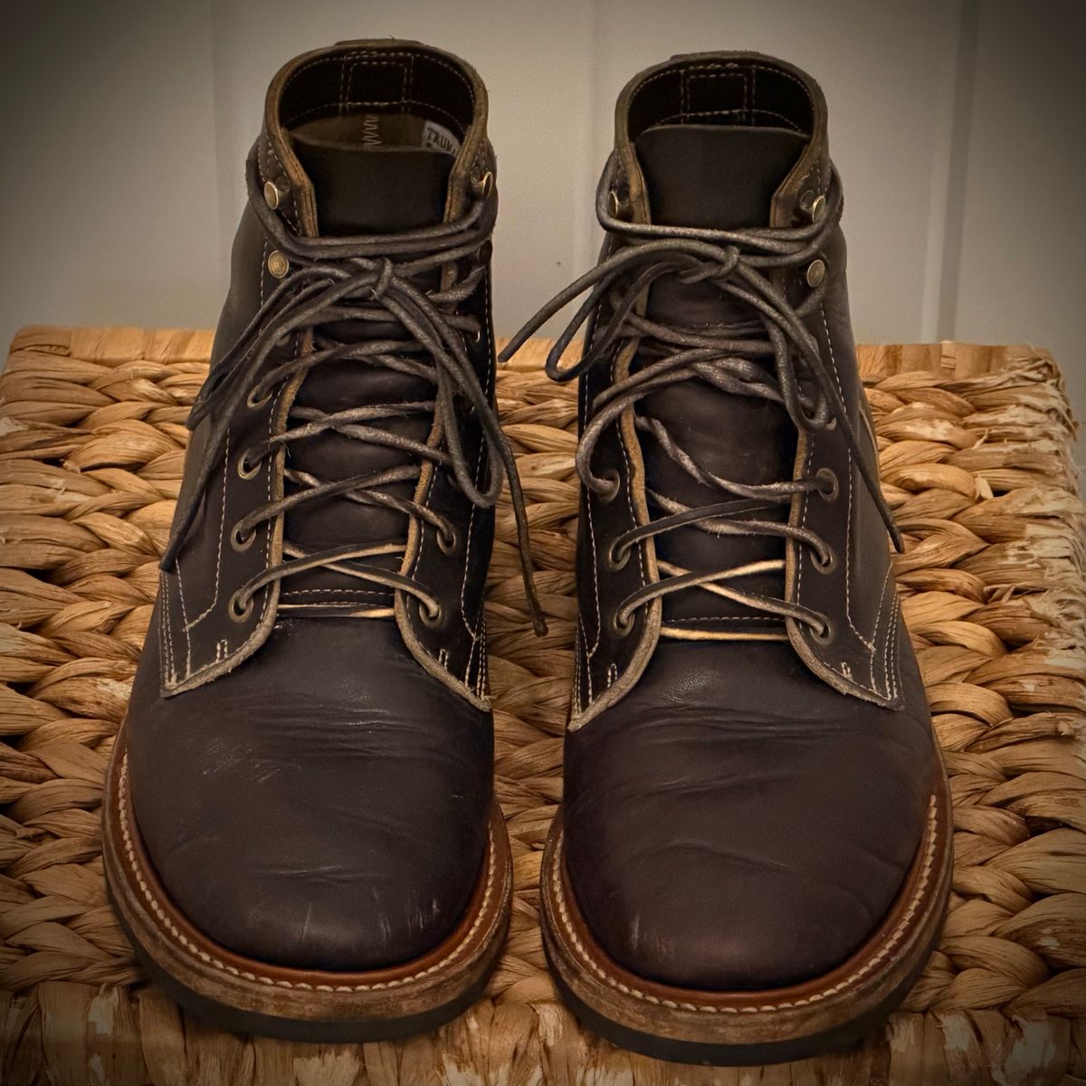 Photo by TheRuggedRounder on January 2, 2026 of the Truman Plain Toe Boot in Black Teacore.