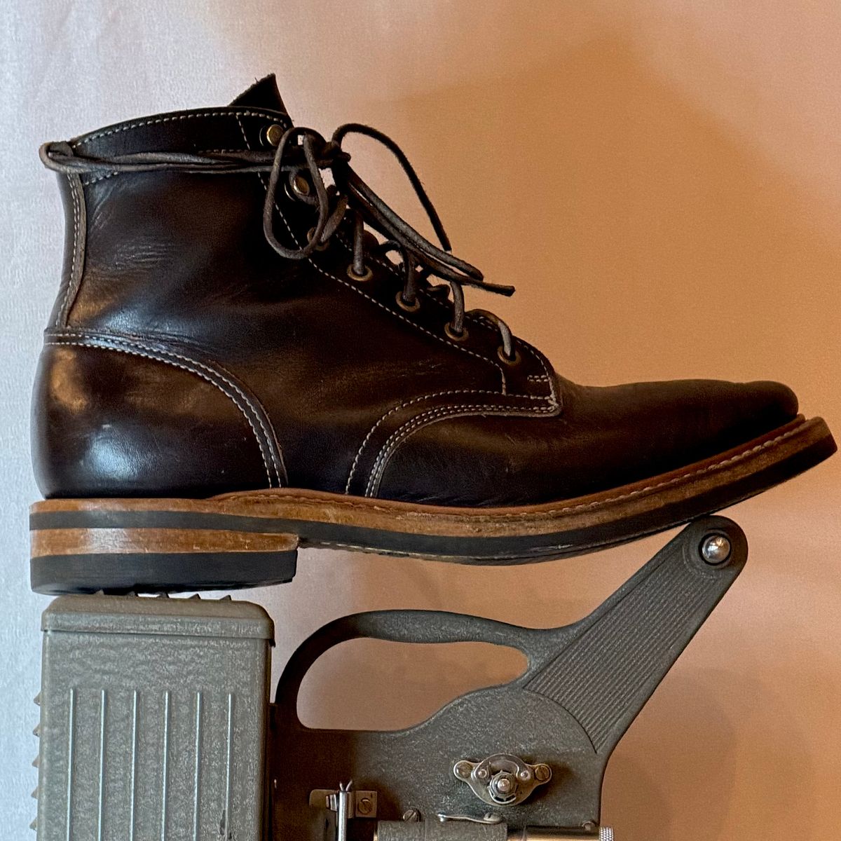 Photo by TheRuggedRounder on December 30, 2025 of the Truman Plain Toe Boot in Black Teacore.