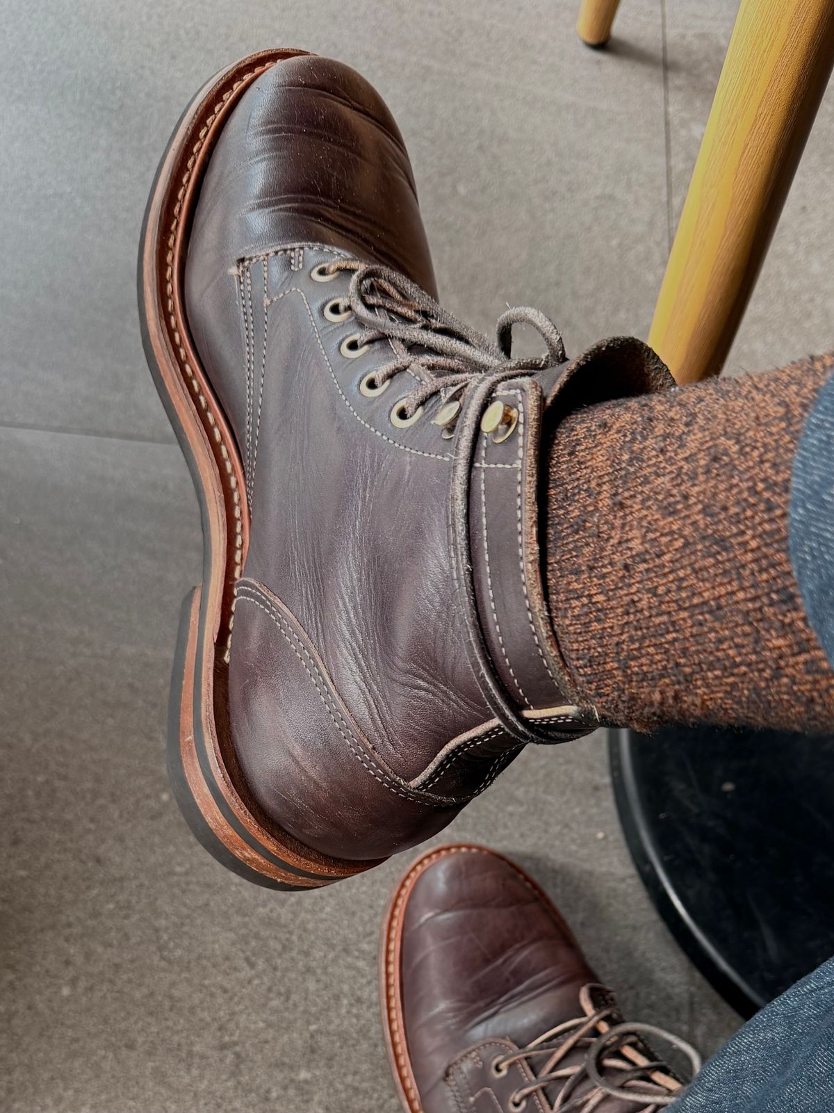 Photo by TheRuggedRounder on February 23, 2026 of the Truman Plain Toe Boot in Black Teacore.