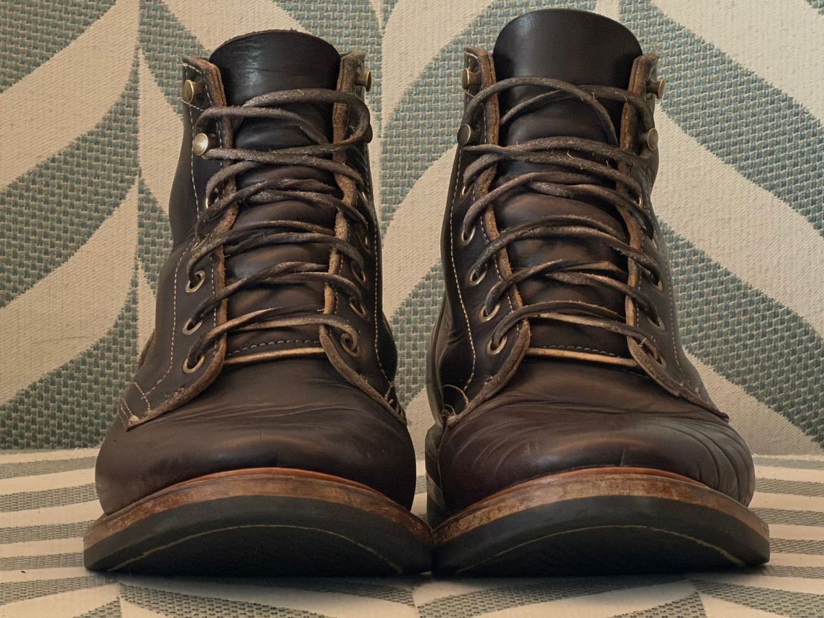 Photo by TheRuggedRounder on March 2, 2026 of the Truman Plain Toe Boot in Black Teacore.