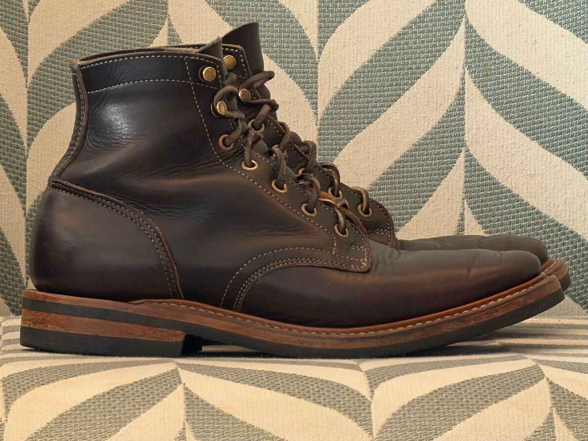Photo by TheRuggedRounder on March 2, 2026 of the Truman Plain Toe Boot in Black Teacore.