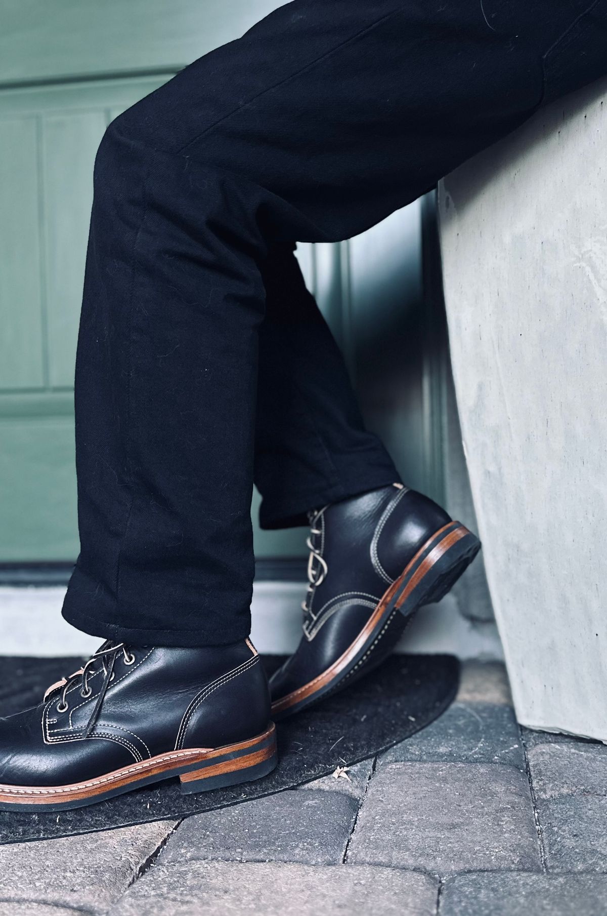 Photo by TheRuggedRounder on October 2, 2025 of the Truman Plain Toe Boot in Black Teacore.