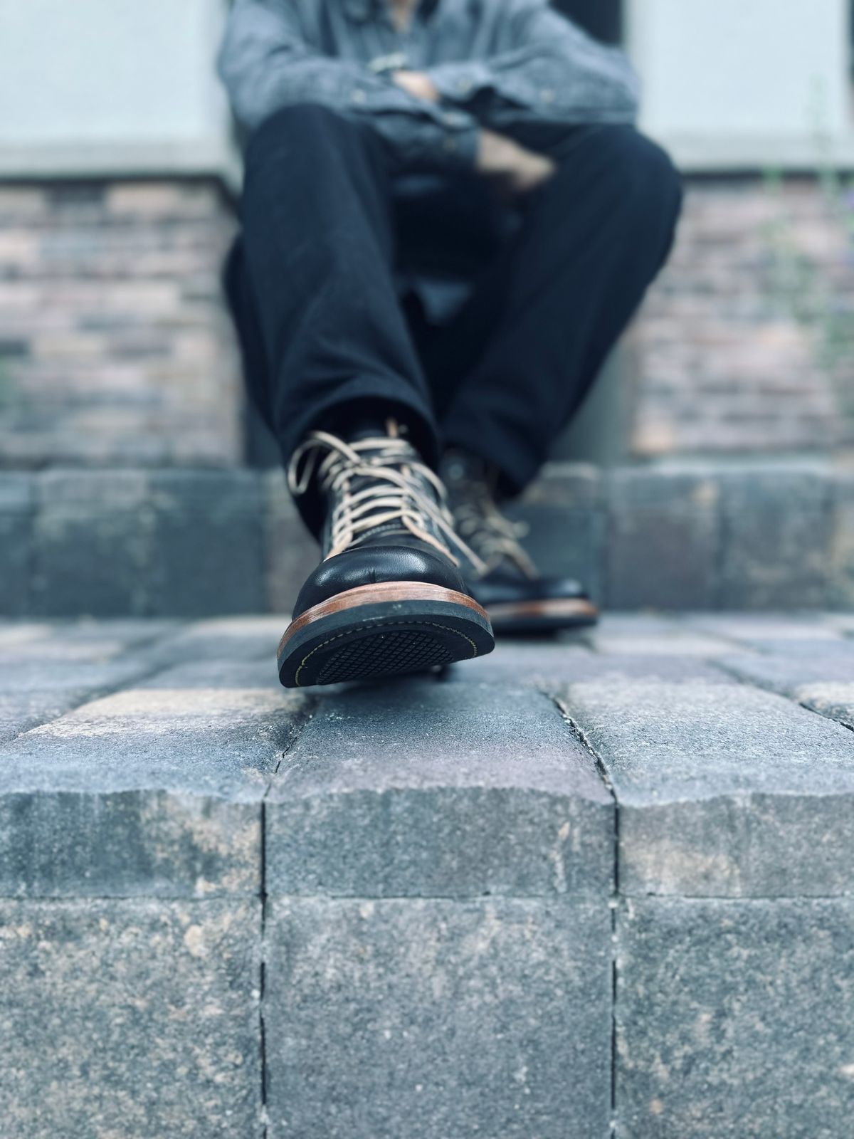 Photo by TheRuggedRounder on October 2, 2025 of the Truman Plain Toe Boot in Black Teacore.