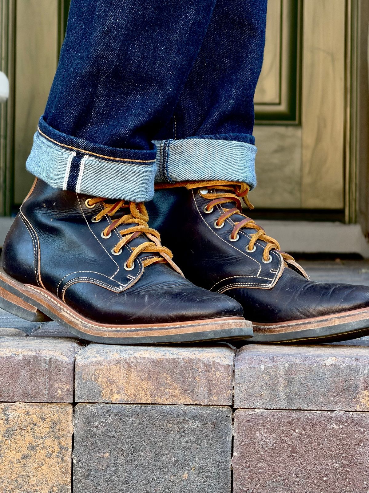 Photo by TheRuggedRounder on November 7, 2025 of the Truman Plain Toe Boot in Black Teacore.