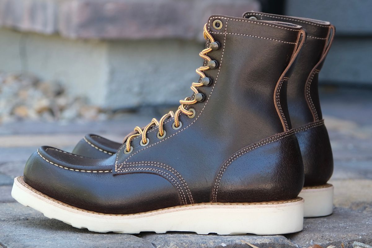 Photo by TheRuggedRounder on July 5, 2026 of the Truman Moc Toe in Seidel Chocolate Roughshot.