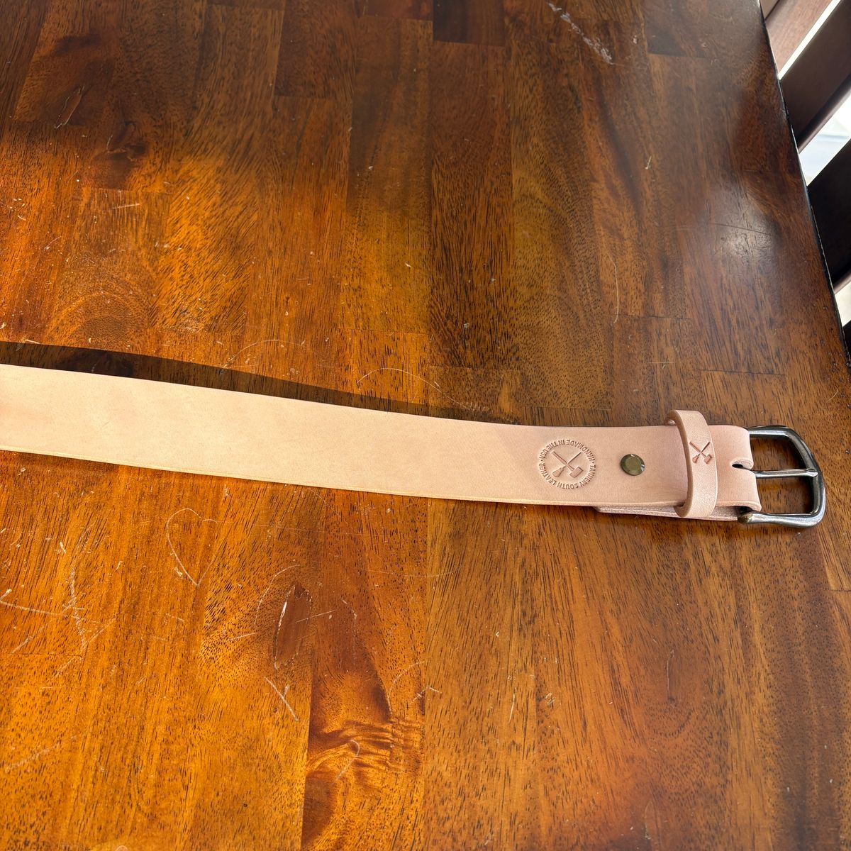 Photo by dfw on January 31, 2026 of the Tannery South Leather The Belt in Wickett & Craig Natural Veg Tan.
