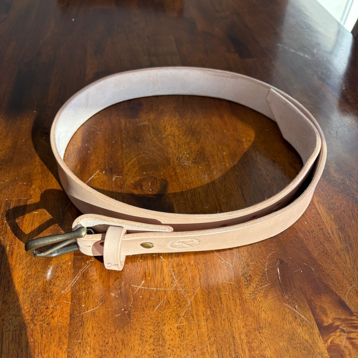 Photo by dfw on January 31, 2026 of the Tannery South Leather The Belt in Wickett & Craig Natural Veg Tan.