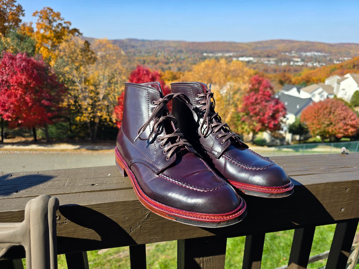 Photo by johannarceo on November 3, 2024 of the Alden Indy Boot in Horween Color 8 Shell Cordovan.