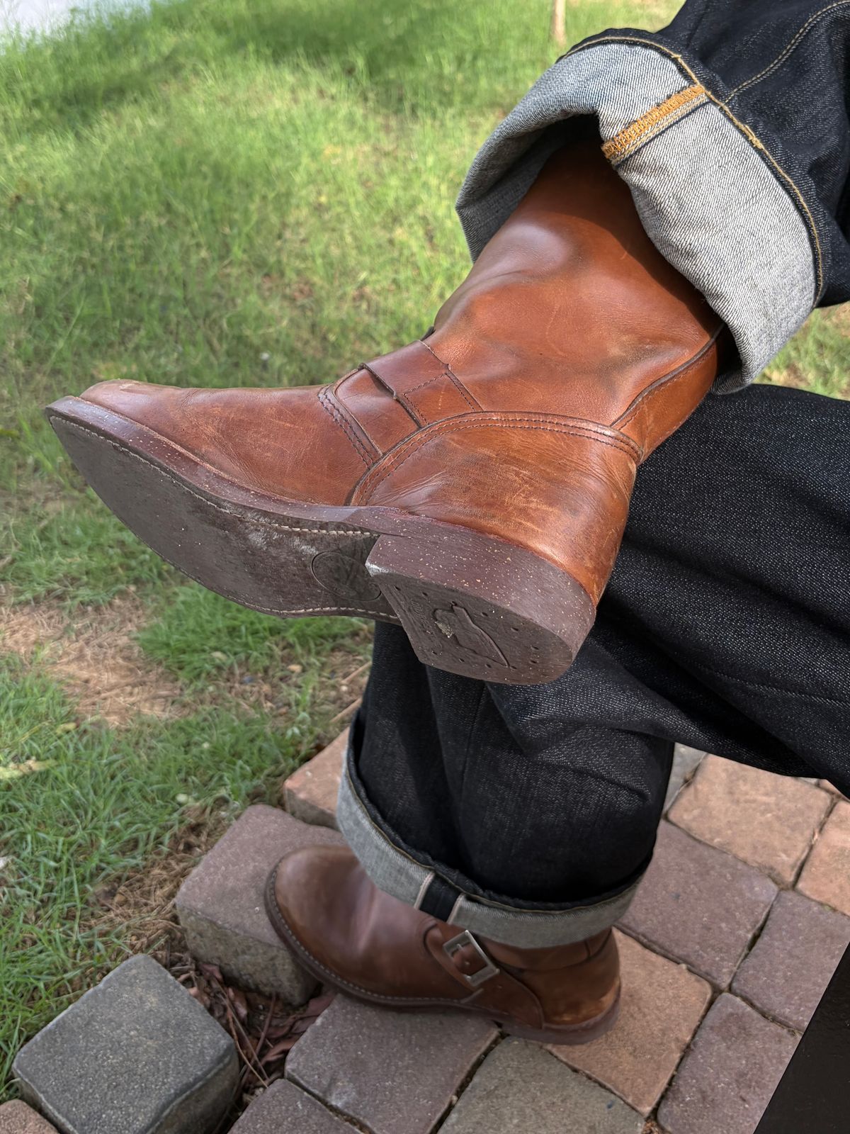 Photo by jen44 on May 20, 2026 of the Red Wing Engineer in S.B. Foot Amber Harness.