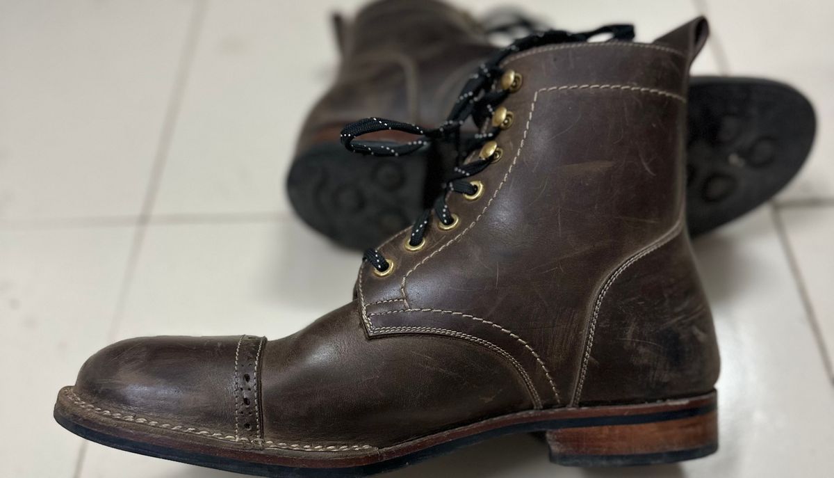 Photo by abhshkap on October 5, 2025 of the Blkbrd Shoemaker Luchador Z Service Boot in Thick Coffee.
