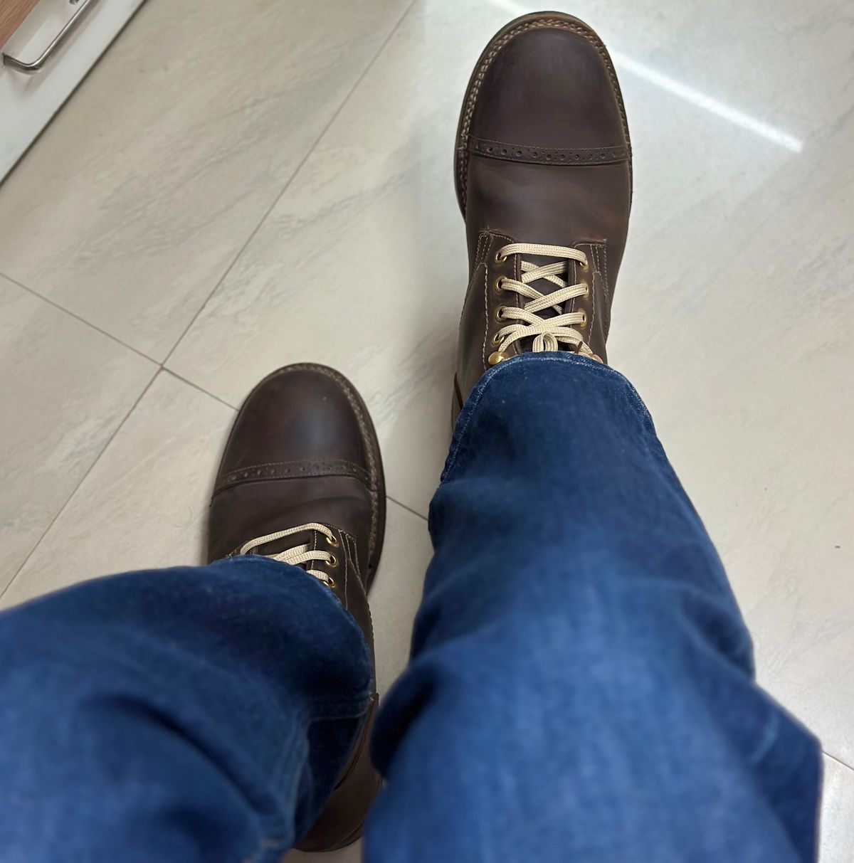 Photo by abhshkap on October 12, 2025 of the Blkbrd Shoemaker Luchador Z Service Boot in Thick Coffee.