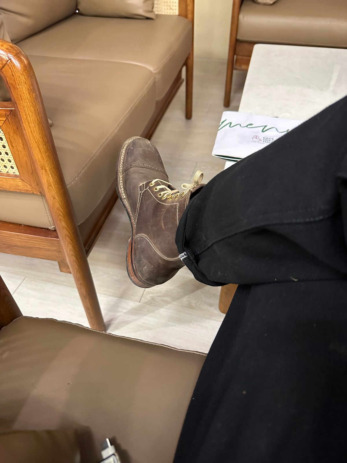 Photo by abhshkap on October 13, 2025 of the Blkbrd Shoemaker Luchador Z Service Boot in Thick Coffee.